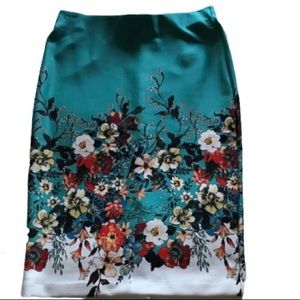 ECI New York teal floral skirt, NWT.